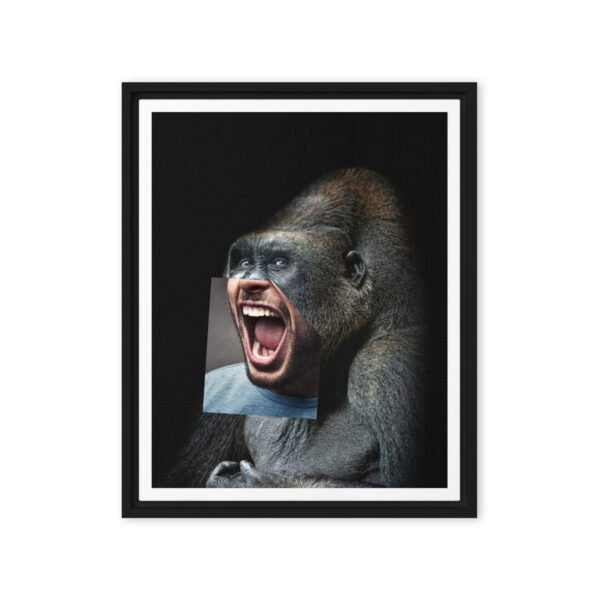 framed-canvas-in-black-16x20-front-6915c2b5ae0c0.jpg Gorilla Gone Human Framed Canvas (16"x20")