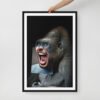 framed-canvas-(in)-black-24x36-front-6916e0487d2be Gorilla Gone Human Framed Canvas (24"x36")