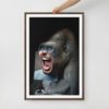framed-canvas-(in)-brown-24x36-front-6916e0487d44c Gorilla Gone Human Framed Canvas (24"x36")