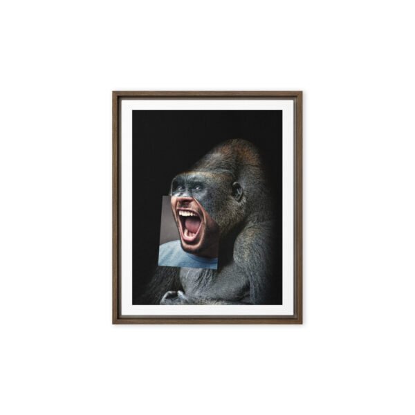 framed-canvas-in-brown-8x10-front-691596d5c623c.jpg Gorilla Gone Human Framed Canvas (8"x10")